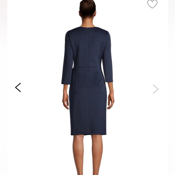 Navy Ruffle Eliza J Dress - Picture 2 of 11